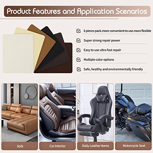 KING MOUNTAIN Leather Repair Patch,2 Packs 9 x 11 Inches self Adhesive Leather Repair Tape for Damaged Leather Furniture, Sofa Seating,Car Seats, Leather Goods(Dark Brown) - color: Dark Brown, size: 9" x 11"