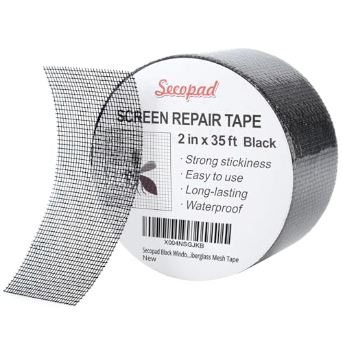 Secopad 2" x 420" (35FT) Screen Repair Tape, Screen Repair Kit, Black - color: Black, size: 2IN x 35FT