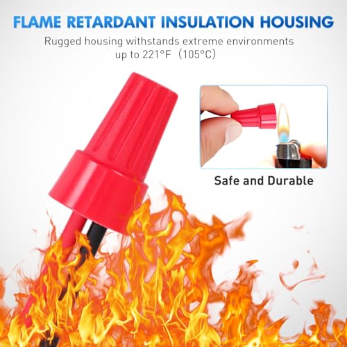 Nilight 100PCS Red Wire Connectors Kit 14-12 AWG Electric Wire Caps - color: 100PCS 14-12# Wire Caps
