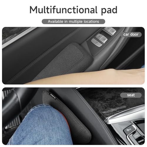 Alcantane Elbow Rest: Memory Foam Support for Car Legs and Knee, Anti-Fatigue - color: black left hand pad