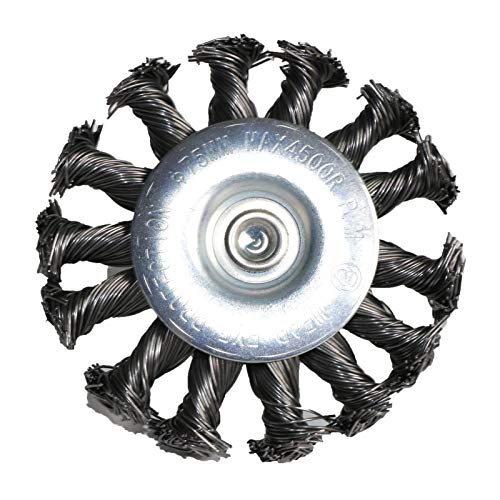 3PCS 3 Inch Knotted Wire Wheel Brushes Kit for Drill with 1/4-Inch Shank,Twist Brush Set Perfect for Rust Removal, Corrosion and Paint,Wire Wheels for Power-Operated Grinders (Pack of 2) - size: 3 inches (Pack of 2)