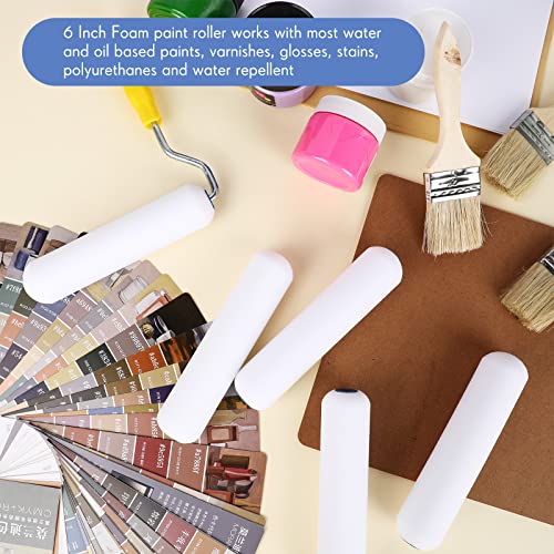 Nuenen 40 Pcs 6 Inch Foam Paint Rollers Mini Paint Roller Covers High Density Small Foam Roller for House Wall Doors Cabinet Painting