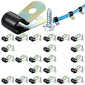 Tandefio 50 Pcs 3/8" Stainless Steel Cable Clamp with Screw Rubber Coated - size: 3/8"