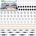 285Pcs 3 in 1 Furniture Connecting Hardware Connectors Kit for Cabinet Closet Drawer Wardrobe, Cam Lock Fittings with Dowel, Pre-Inserted Nut, Wood Dowel Pins and Locknut Caps