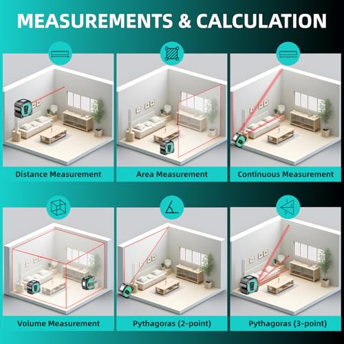 WIDX 2 in 1 Laser Tape Measure,164ft Laser Measurement & 16ft Tape Measure