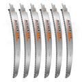 ALEXEX 6Pcs 12" Japanese Teeth Reciprocating Saw Blades for Wood Cutting and Tree Trimming, 6TPI Arc Curved Wood Sawzall Blades for PVC Pipe Cutting, Cr-V Sabre Sawzall Pruning Blades 12 Inch - size: 12 Inch 6TPI