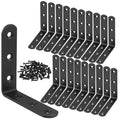 20 Pcs 3" x 3" Black L Brackets 80 x 80MM Metal Corner Brackets Heavy Duty Right Angle Brackets for Wood Shelves Furniture Frame Bookshelf, Included 120pcs Screws - size: 3Inch Black Right Angle