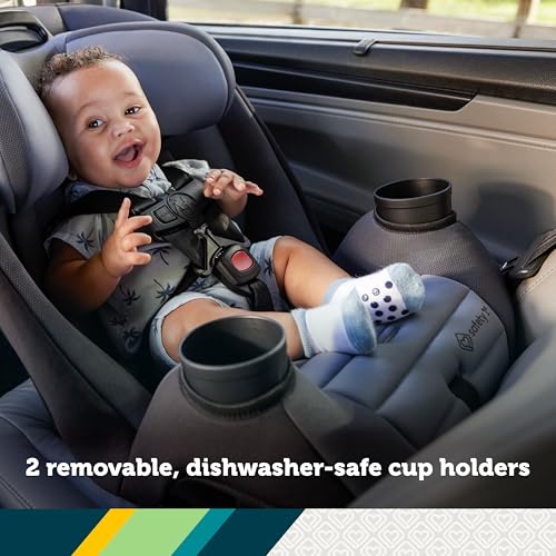 Safety 1st Ellaris 3-in-1 Convertible Car Seat, Slim Fit Design, Rear & Forward-Facing, 5-Position Headrest, Travel-Friendly with Machine-Washable Seat Pad, Smokey Haze - color: Smokey Haze