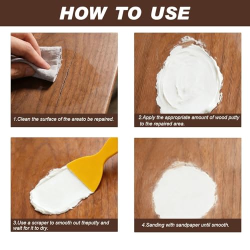 80g Wood Putty Kit, White Woods Filler for Quick Woods Repair Putty Projects on Wooden Cabinets Floors and Furniture - color: 80g White Wood Putty