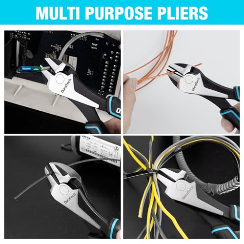DURATECH 7" High Leverage Diagonal Cutters, Side Cutters, Wire Cutters