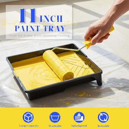 18-Piece Paint Roller Kit with 3.3ft Reinforcing Extension Pole