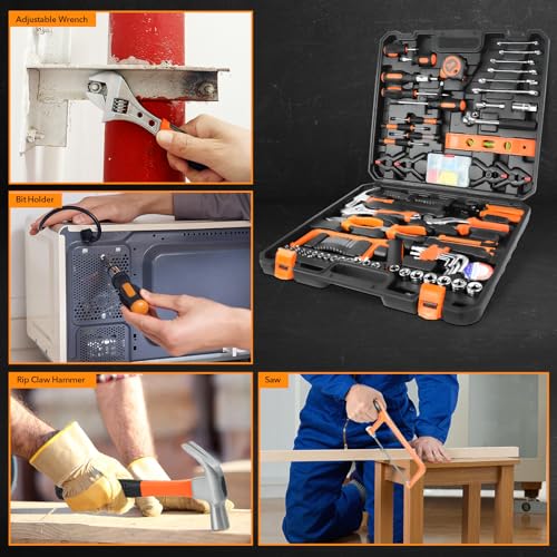 157PCS Home Auto Repair Hand Tool Kit Plastic Storage Tool Box - color: GJX157S
