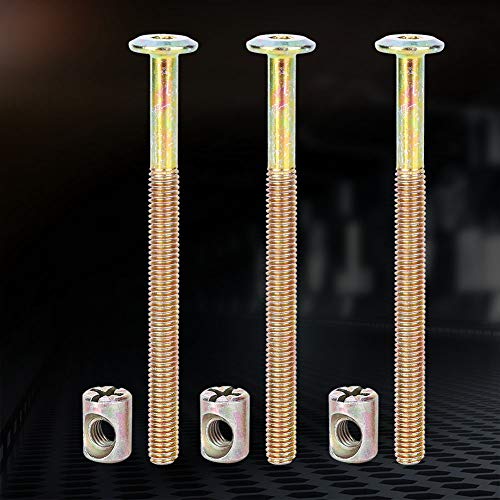 10 Pack M6 X 60mm Barrel Bolt Nuts, Chazcool Cross Dowel Set for Furniture Cots Beds Chair Crib Spare Connector Parts(60mm) - size: 60mm