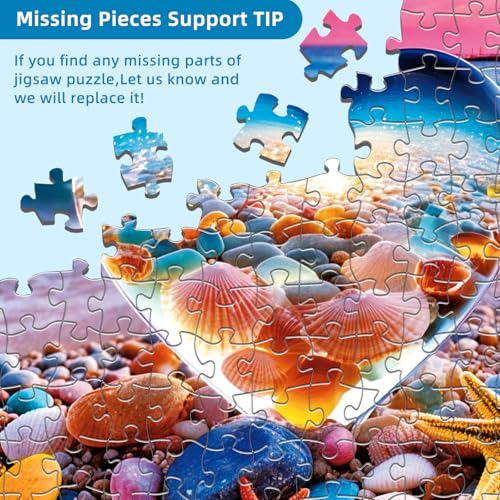 Love Pebbles Beach Puzzles for Adults 1000 Pieces - color: Heart of the Sea