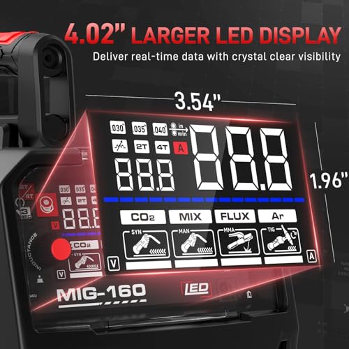 ANDELI 160A MIG Welder, 110V/220V 4-in-1 MIG/Flux Core MIG/Lift TIG/Stick - color: Red3
