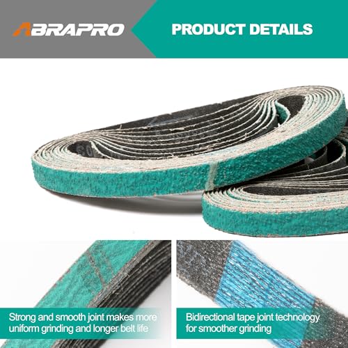 20 Pcs 1/2" x 18" Premium Zirconia Sanding Belts for Belt Sander, 60 Grit - size: 20 pcs - 60 Grit