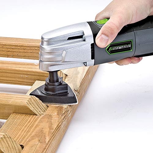 Genesis GMT15A 1.6 Amp Multi-Purpose Oscillating Tool and 19-Piece Universal Hook-And-Loop Accessory Kit with Storage Box - size: Classic 1.5 Amp