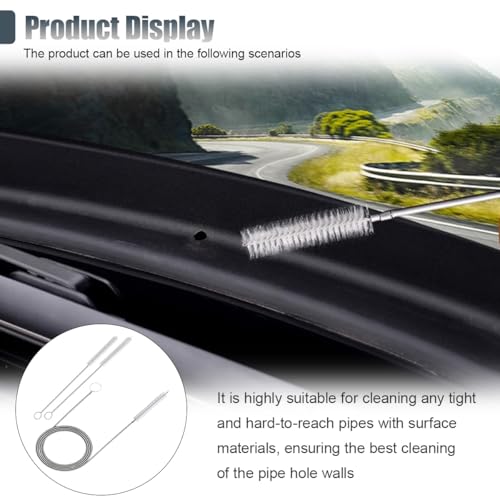 Long Drain Wire Brush, 60 Inch Flexible Pipe Tube Brush, Nylon Stainless Steel Sunroof Drain Cleaning Tool & Straw Cleaning Brush for Home, Kitchen, Fish Tank, Water Pump Accessories