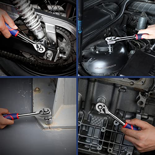 WORKPRO 3-Piece Ratchet Set, 1/4", 3/8", 1/2" Drive Ratchet Wrench - size: 3-Piece Set: 1/4", 3/8", 1/2"