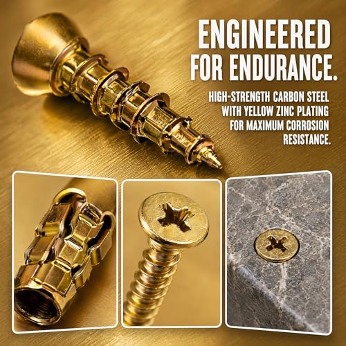 6×14mm Short Expansion Screw Set,Door Hinge Repair Screw and Expansion Anchor (100)