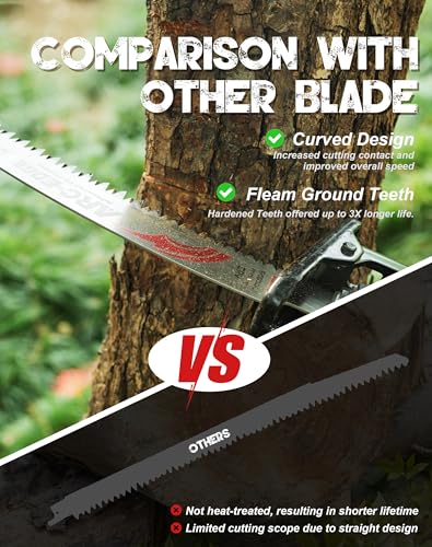 EZARC Arc Edge Reciprocating Saw Blades, 12-Inch 6TPI for Pruning, 3-Pack - size: 12 Inch