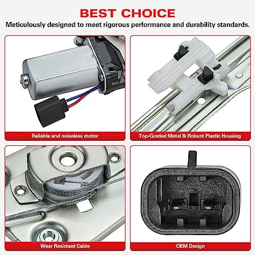 BDFHYK 751-648 Power Window Regulator with Motor Front Left Driver Side for Fiat 500 2012-2019| 52060971, 51876269, 68070267AC | 2012 2013 2014 2015 2016 2017 2018 2019