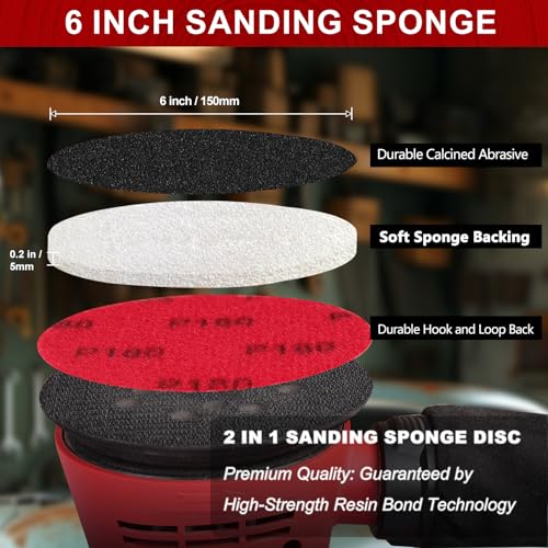 Shinboc 12 PCS 6 Inch Sanding Sponge 3000 Grit, Bowling Ball Sanding Pads - color: 3000grit, size: 6 Inch 12Pcs
