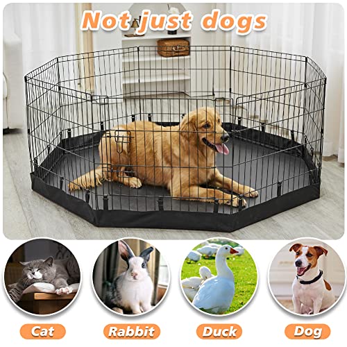 PJYuCien Playpen Bottom Pad for 24'' Width 8 Panel Pen, Hook Connect, Black - color: Only Black Bottom Pad, Elastic Buckles Connections