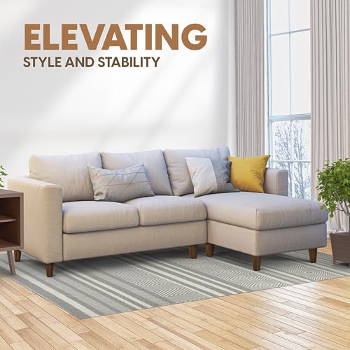 Yes4All 8-Inch Square Black Solid Wood Furniture Legs Set of 4, Heavy Duty 800 lbs Capacity, Adjustable Levelers, Replacement Furniture Legs for Couch, Sofa, Dresser, Ottoman, Chair, and Bed - color: Square Brown, size: 8 inch