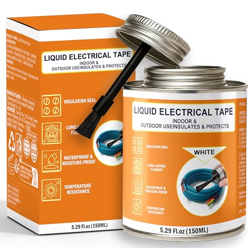 5.29 oz Liquid Electrical Tape Quick-Drying Insulating Glue with Brush Cap - Quick-Dry Waterproof Sealant for Wires, Cables, Connectors, Outdoor & Automotive Electrical Equipment (White) - color: White