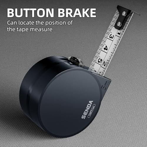 SENDA Tape Measure 16FT/5M, Compact Mini Measuring Tape, Black and White Faceted Ruler Tape, Easy-to-Read Metric/Inch Measurements for Home, Office & DIY Crafts Use(16Ft) - color: Circle, size: 16 FT