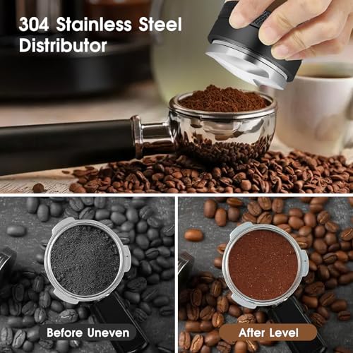 Reoszeank 54mm Espresso Accessories Kit, Distributor, Tamper, Dosing Funnel - size: 54mm Fits Breville Barista/Bambino/Infuser