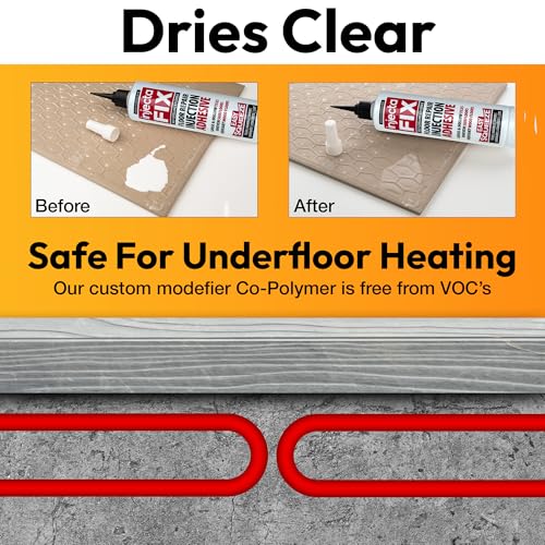 Floor-Fix Pro Injectafix - All in One Repair Kit for Loose/Hollow & Tiles Repair + Squeaky Wood, LVT & Laminate. Includes Anti- Clog Air-Tight Cap. Does NOT Require Caulk Gun - color: 1