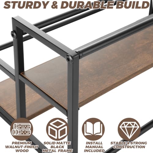 QTLCOHD 2 Tier Liquor Bottle Display Shelf