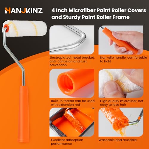 100 Pack Microfiber Paint Roller 4 Inch, 3/8 Inch Nap - size: 4 Inch,100 Pack