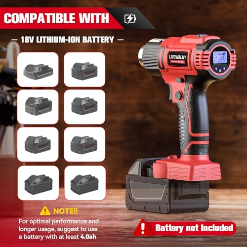 Heat Gun Compatible with Milwaukee 18V Battery (Tool Only) - color: Red, size: HeatPro LCD 550