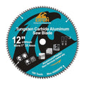 12 Inch 100 Teeth Aluminum and Non-Ferrous Metal Cutting Circular Saw Blade with 1 Inch Arbor, TCG Saw Blade for Thin Aluminum and Plastic - size: 12"