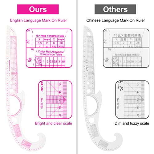 EXTCCT French Curve Ruler Set, 13PCS Sewing Pattern Making Fashion Rulers