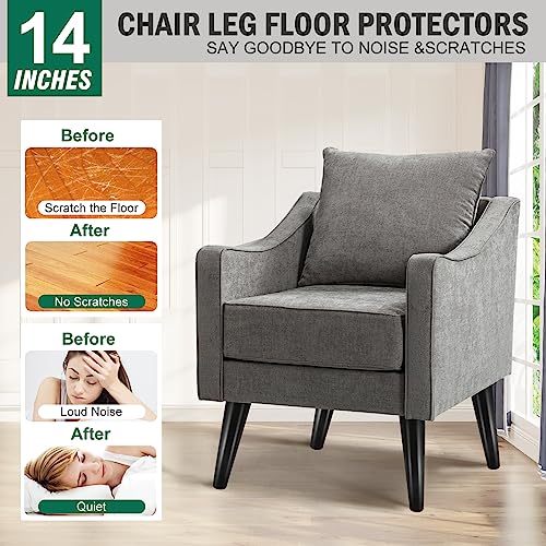 FoDau770 Rubber Wood Legs 14", Slant Taper, 5/16"-18 Thread, Black, 4pcs | Wood Couch legs - Mid Century Sofa Legs - Furniture legs Replacement for Cabinet Dresser Chair Ottoman - color: Black, size: 14 Inch - Slanted (80°)