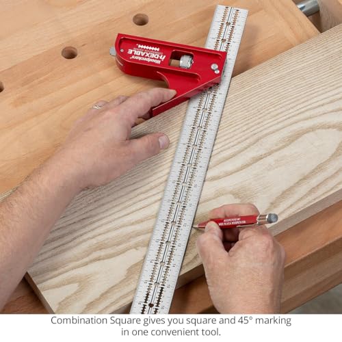 Woodpeckers inDexable Square System, 12 Inch Combination Square, Feature Packed Combo Woodworking Square - color: Standard, style: Combo Square