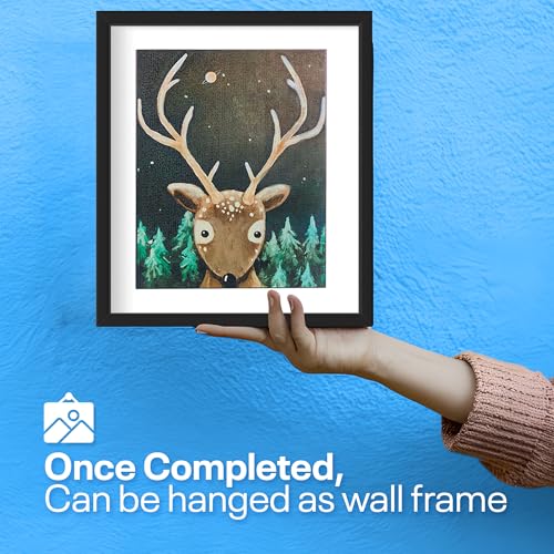 Painting4Real Acrylic Art Painting Kit with Video Tutorials - How to Paint with Acrylic Paint Set for Adults, Learn to Paint Reindeer - 9 Peices Painting Set for Adults, Beginners, Art Lovers - color: Christmas Reindeer