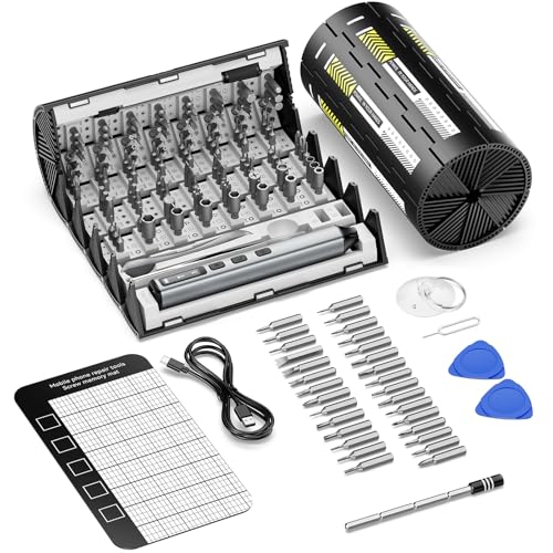 162-in-1 Mini Electric Screwdriver Set, NEZZBE Precision Cordless Power Screwdriver with 150 Magnetic Bits, 4 Torque Settings, Up to 5N.m Manual, LED Light & Portable Repair Kit for Laptop, Watch, PS5