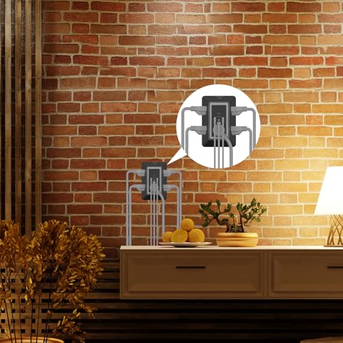 Multi Plug Wall Outlet Night Light, POWRUI 6 Outlet Extender & 3 USB Ports - color: Black(6Outlets/Night Light), size: 2U1C