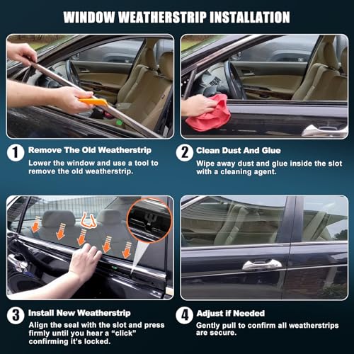Window Molding Trim for 2007-2011 Honda CR-V 4-Door Sedan | 4PCS Chrome-plated Weatherstrip Rubber Seals, Replaces #72410-SWA-A01, High-rebound Buckle Design, Built-in Metal Layer - size: 2007-2011 Honda CRV