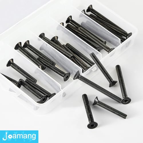 M6 x 40mm 45mm 50mm 55mm 60mm Flat Head Hex Socket Cap Screws Countersunk Bolts, 10.9 Grade Alloy Steel, Black Oxide Finish, Metric Allen Drive, Fully Threaded, Assortment Kit 30Pcs - size: M6 x 40/45/50/55/60 mm