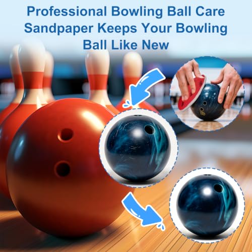 12 PCS Bowling Ball Sanding Pads, Bowling Sanding Pads Polishing Cleaning Kit, Bowling Ball Polish Pad Grit 400, 500-600, 800-1000, 1200-1500, 2000, 2500, 3000, 4000 for Ball Resurfacing Polishing Kit