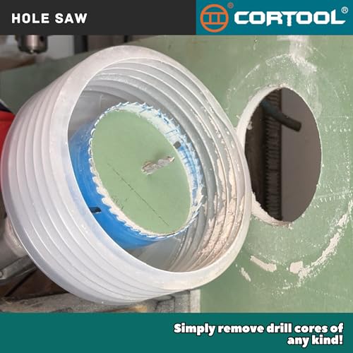 4 Inch Hole Saw with Arbor for Metal and Wood Cutting, Bi-Metal Hole Cutter, 4" Hole Saw Kit for Drywall, Wood, PVC Boards, Fiberglass and Vent Pipes - style: 4"（102mm）