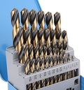 29Pcs(1/16"-1/2") Cobalt Drill Bit Set with Black and Gold Finish - size: 29pcs Black-Gold, 1/16"-1/2"