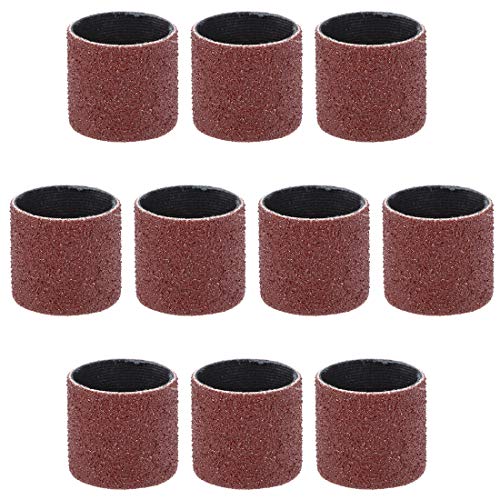 uxcell 1 Inch x 1 Inch Sanding Sleeves 80 Grits Sandpapers Band Drums 10 Pcs - size: 1 inch