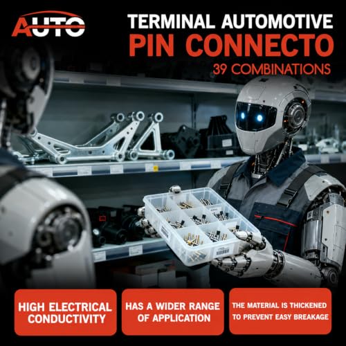 480Pcs 39 Type Car Electrical Wire Terminal Pin Connector Kit 0.6/1.2/1.5/1.8/2/2.2/2.3/2.5/2.8/3.5/4.8mm Wire Terminal Pin Removal Male Female Crimp Pins Non-Insulated Plug